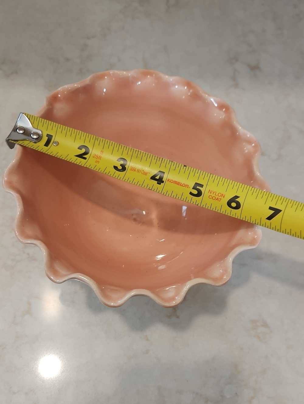 Pretty Pink Ruffled Bowl - Picture 6 of 7
